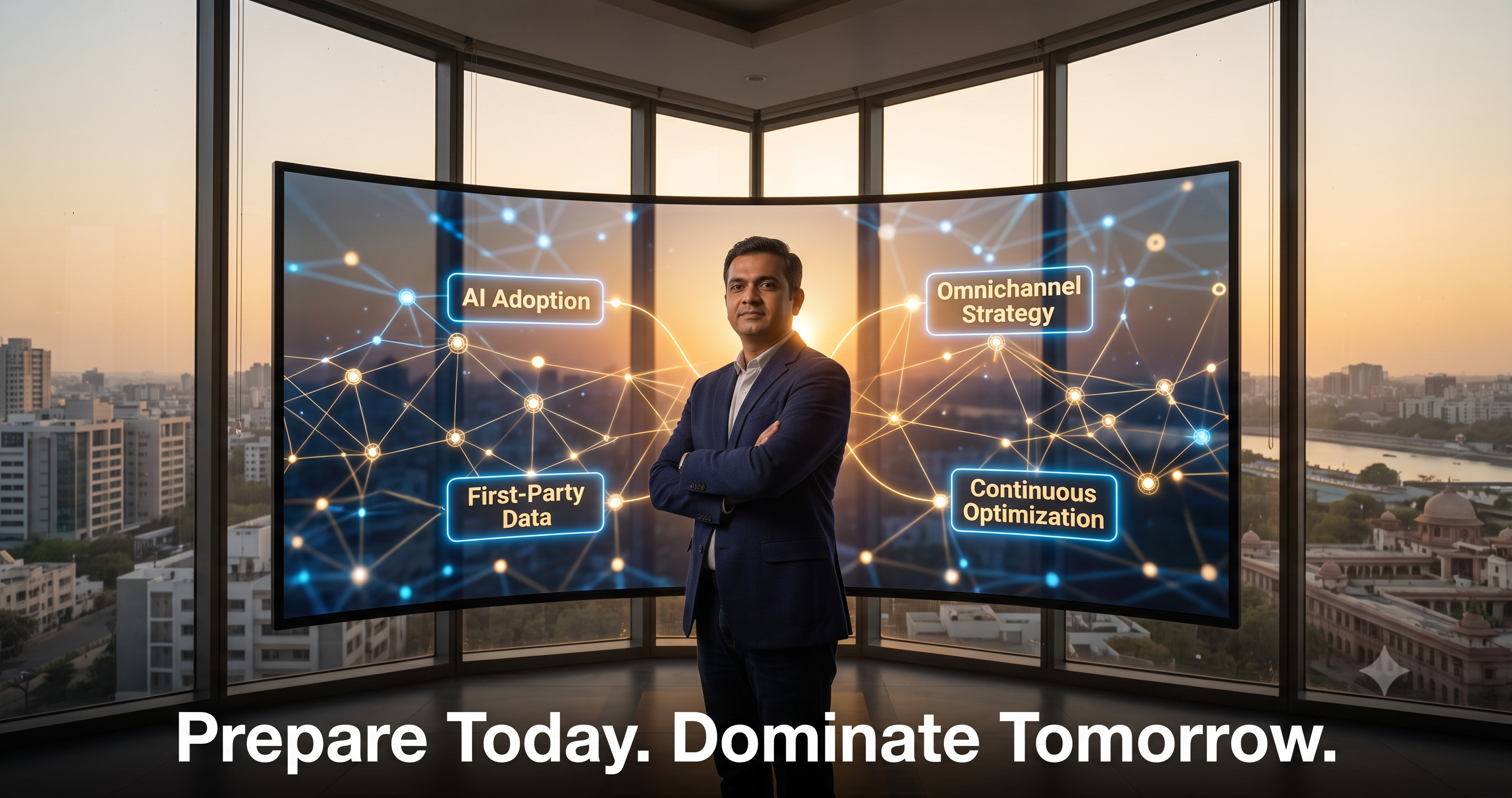Future of digital marketing highlighting AI adoption, first-party data, omnichannel marketing strategy, continuous optimization, and business growth by FT Nexavvy Private Limited.